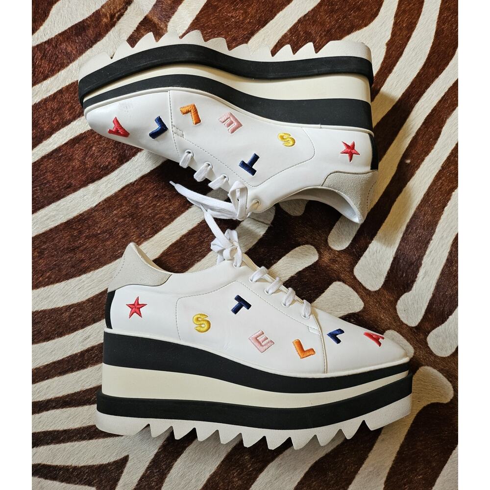 Stella McCartney Sneak-Elyse Monogram Platform Sneakers Sz 37.5 US 7.5 - Picture 2 of 11